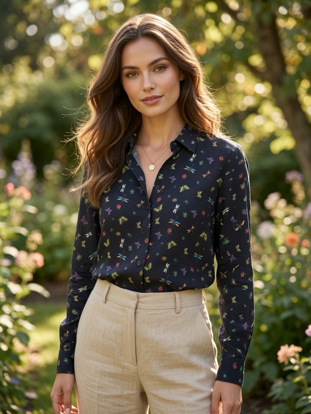 The  Kooples 100% Silk Blouse Butterflies Bugs M